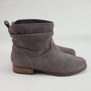 Koolaburra Ugg Lorelei Suede Boots Womens 9 Gray Ankle Zip Slouch Bootie 1096439